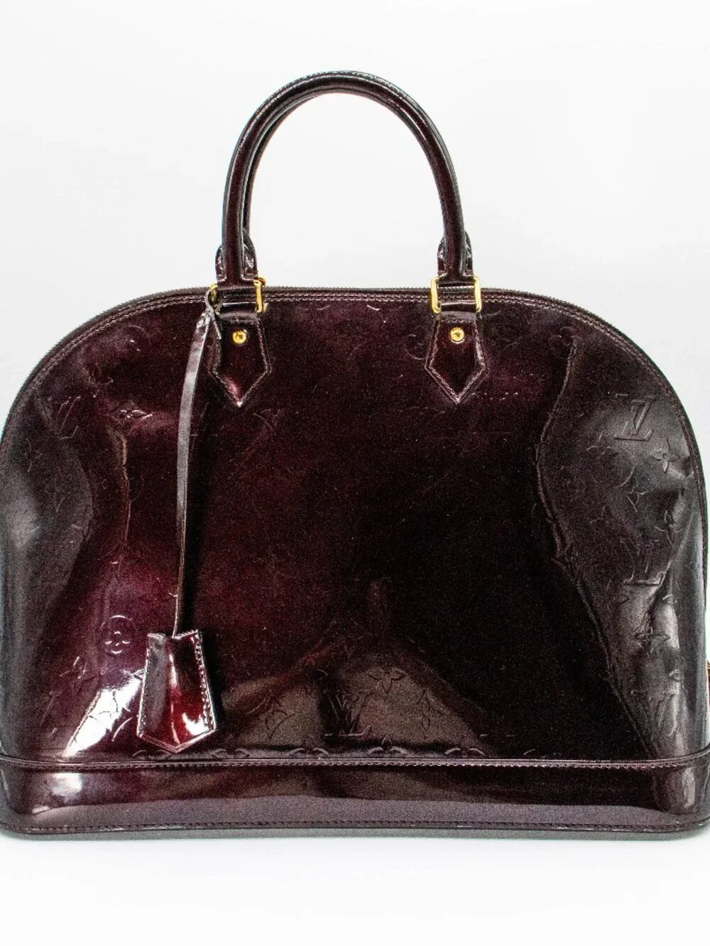 LV Alma GM Amarante Vernis Satchel Bag